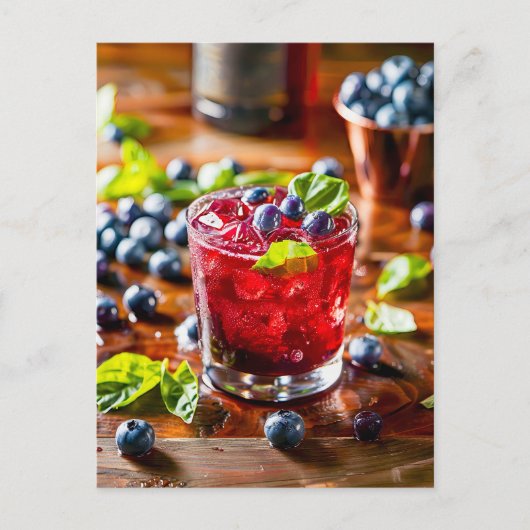 Blueberry Mojito – サマーカクテル シーズンポストカード (正面)