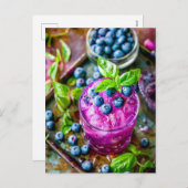 Blueberry Mojito – Summer Cocktail シーズンポストカード (正面/裏面)