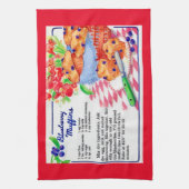 Blueberry Muffins Recipe キッチンタオル (縦)