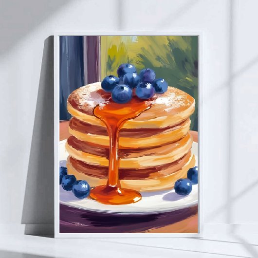 Blueberry Pancakes | Oil Painting Art ポスター