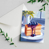 Blueberry Pastry Dessert Cake Watercolor ポストカード