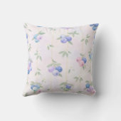 blueberry pattern with leaves クッション (裏面)