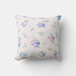 blueberry pattern with leaves クッション