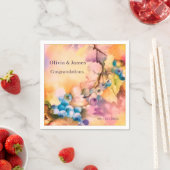 Blueberry Personalizable Napkin — Names, Event スタンダードカクテルナプキン (インサイチュ)