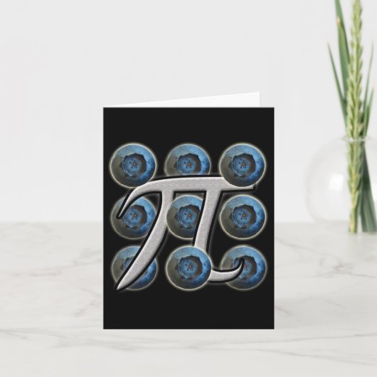 Blueberry PiまたはPie - Food Graphic Art Pi Day カード (正面)