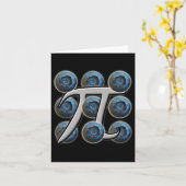 Blueberry PiまたはPie - Food Graphic Art Pi Day カード (黄色い花)