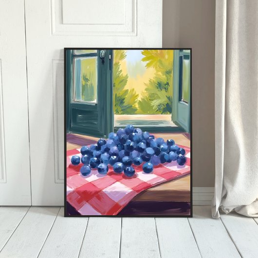 Blueberry Picking | Fruit Watercolor Blueberries ポスター