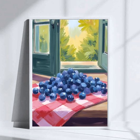 Blueberry Picking | Fruit Watercolor Blueberries ポスター