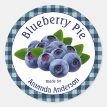 Blueberry Pie Plaid 3"サークルフードラベル