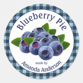 Blueberry Pie Plaid 3"サークルフードラベル ラウンドシール