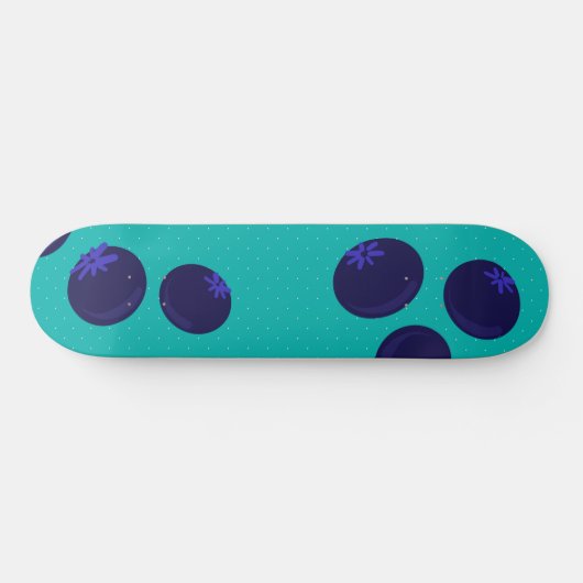 Blueberry Pop – Minimal Fruit Pattern Skateboard スケートボード (横)