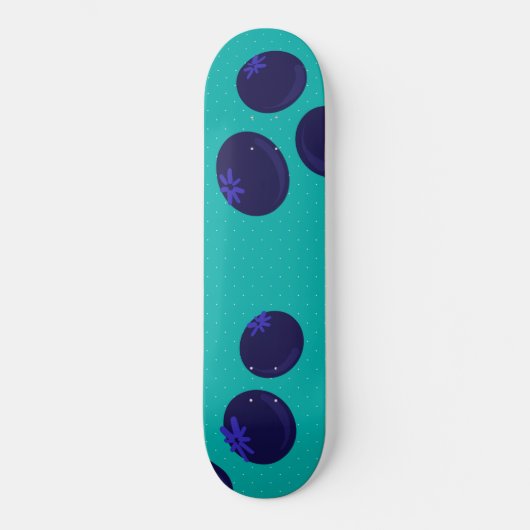 Blueberry Pop – Minimal Fruit Pattern Skateboard スケートボード (正面)