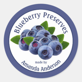 Blueberry Preserve 3'' Circle Food Label ラウンドシール