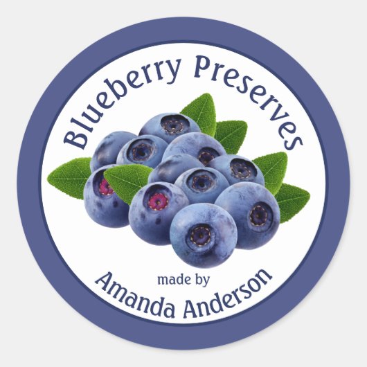Blueberry Preserve 3'' Circle Food Label ラウンドシール (正面)