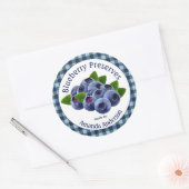 Blueberry Preserves Plaid 3'' Circle食品ラベル ラウンドシール (封筒)