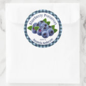 Blueberry Preserves Plaid 3'' Circle食品ラベル ラウンドシール (バッグ)