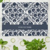 Blueberry Rustic Farmhouse French Country キッチンタオル (折り畳み)