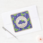 Blueberry Rustic Watercolor Jam Label Canning スクエアシール (封筒)