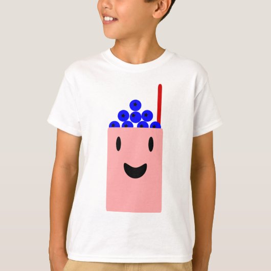 Blueberry Smoothie that is Happy Tシャツ (正面)