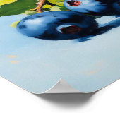 Blueberry Still Life Painting Abstract Fruit Art  ポスター (角)