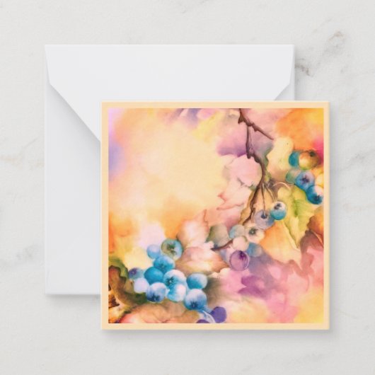 Blueberry Sunshine — Botanical Watercolour Cards ノートカード (正面)