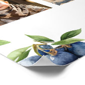 Blueberry Sweet First Year Photo Milestone Sign ポスター (角)