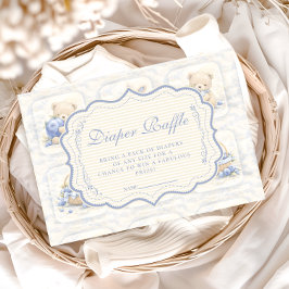 Blueberry Teddy Garden Toile Diapper Raffle エンクロージャーカード