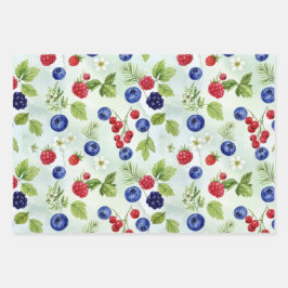 Blueberry Theme Assorted WrappingPaper Flat Sheets ラッピングペーパーシート