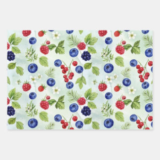 Blueberry Theme Assorted WrappingPaper Flat Sheets ラッピングペーパーシート