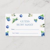 Blueberry themed Baby Shower Guess How Many Game エンクロージャーカード (正面)