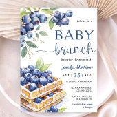 Blueberry Waffle Baby Brunch Boy Baby Shower 招待状