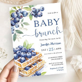 Blueberry Waffle Baby Brunch Boy Baby Shower 招待状