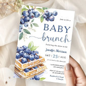 Blueberry Waffle Baby Brunch Boy Baby Shower 招待状