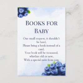 Blueberry Watercolor "Books for Baby" Shower エンクロージャーカード