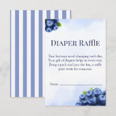 Blueberry Watercolor Diaper Raffle Ticket Insert エンクロージャーカード (正面/裏面)
