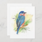 Bluebirdすべての行事ノートカード サンキューカード (正面/裏面)
