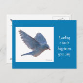 Bluebirdデジタル現実主義絵画のハピネスカード ポストカード (正面/裏面)