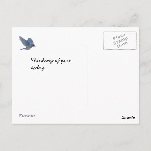 Bluebirdデジタル現実主義絵画のハピネスカード ポストカード (裏面)