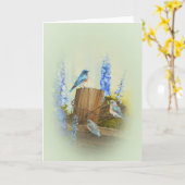 Bluebirdファミリの挨拶 カード (黄色い花)