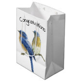Bluebirdペア（白） ミディアムペーパーバッグ (正面アングル)