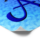 Bluebirdモノグラムあなたの名前イニシャルA ポスター (角)