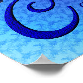 Bluebirdモノグラムあなたの名前イニシャルC ポスター (角)