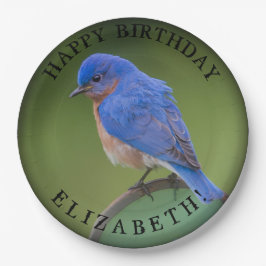 Bluebird紙プレート(名前と誕生日) ペーパープレート