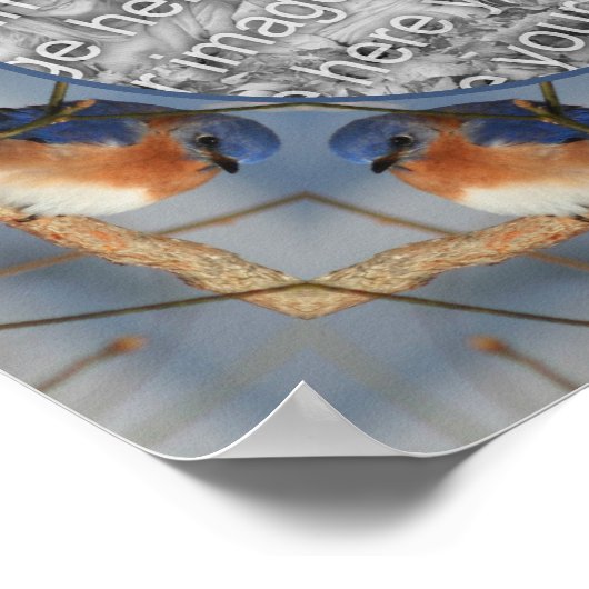 Bluebird自然フレーム独自の写真を作成 ポスター (角)