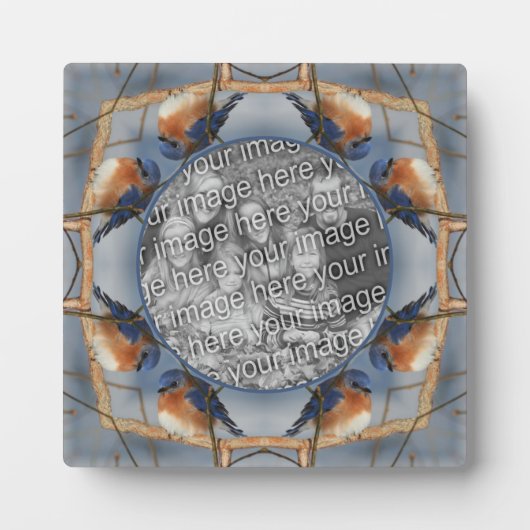 Bluebird自然抽象芸術自分の写真を追加 フォトプラーク (正面)