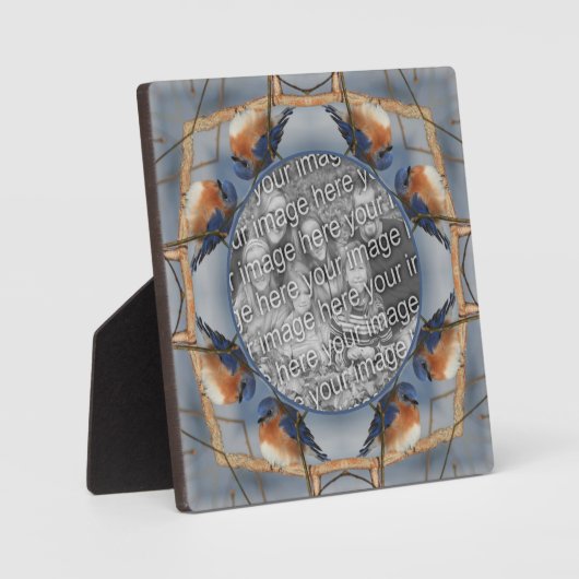 Bluebird自然抽象芸術自分の写真を追加 フォトプラーク (正面)