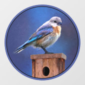 Bluebird (メス) 絵画 - Bird Artオリジナル ウィンドウサイン (シート)