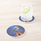 Bluebird （メス） 絵画 - Bird Artオリジナル コースター (側面)