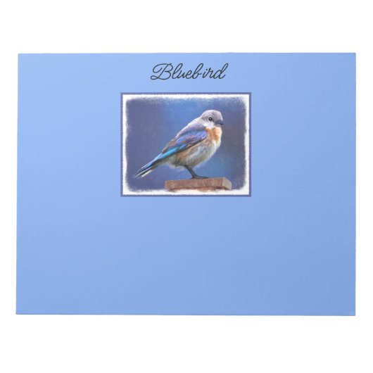 Bluebird （メス） 絵画 - Bird Artオリジナル ノートパッド (正面)