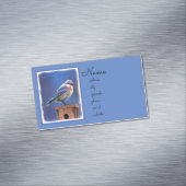 Bluebird （メス） 絵画 - Bird Artオリジナル マグネット名刺 (インサイチュ)